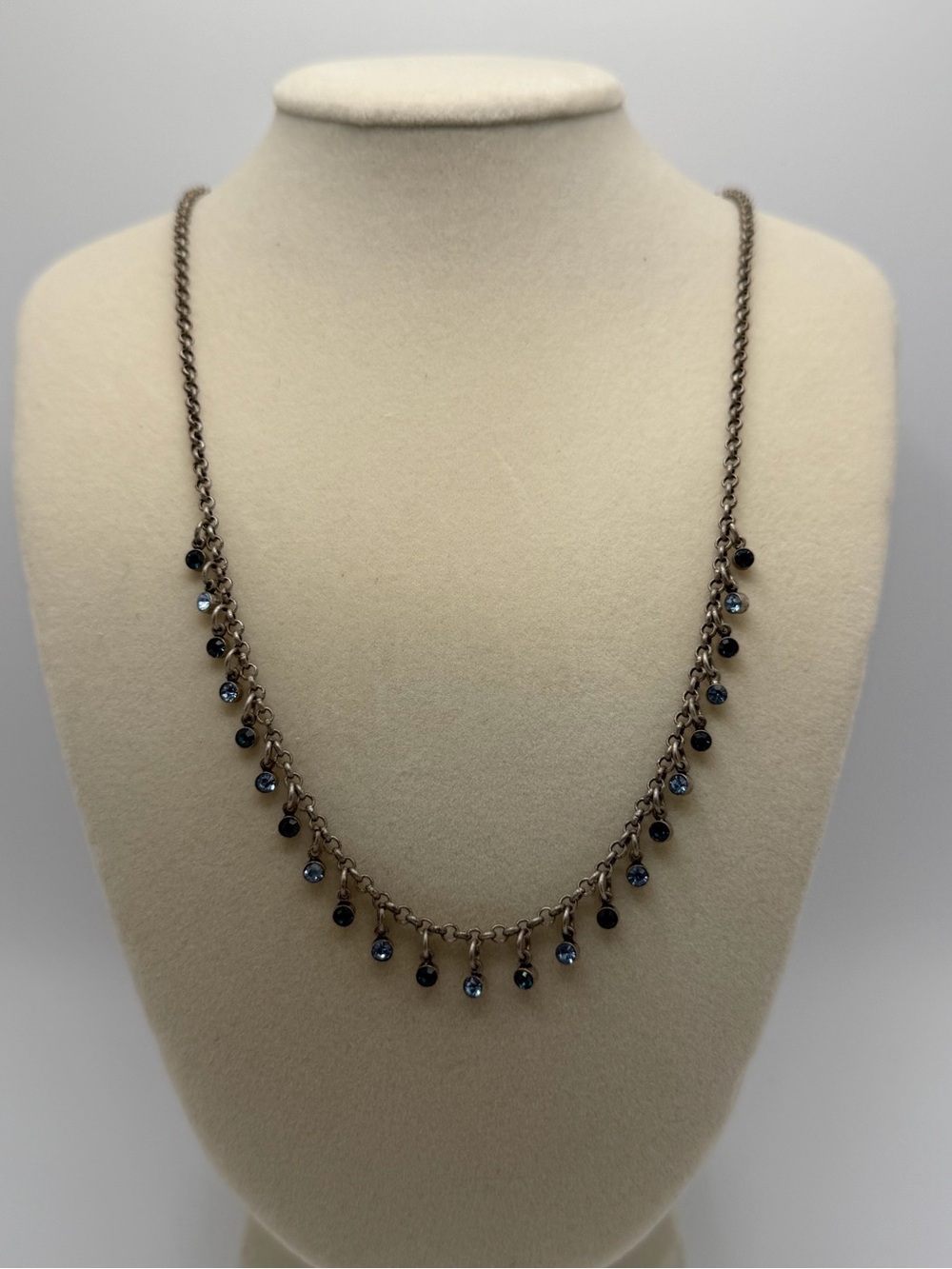 Lia Sophia Black and Blue Dangle Chain Necklace